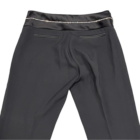 Karen Millen Black Rhinestone Crystal Embellished Waist Dress Pants size 4 - Picture 5 of 9